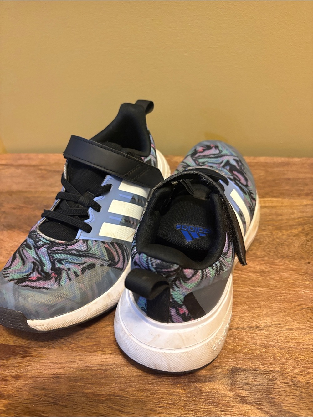 adidas Kids Black, Purple & Pink Swirl Athletic Sneakers